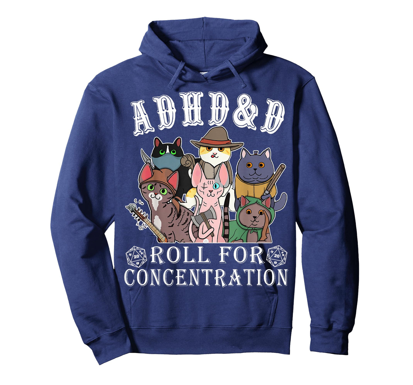 Cats RPG Gamer Roll for Concentration D20 Dice Nerdy Men Kid T-Shirt