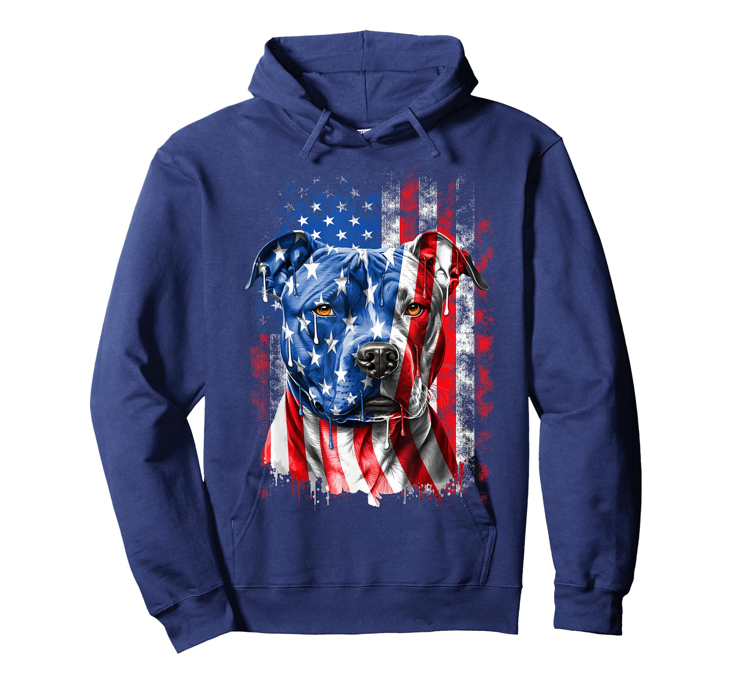 Abab Patriotic Pitbull Dog Lover Owner 4th Of July Retro Pitbull Dog & American Flag Independence Day July 4th T-Shirt