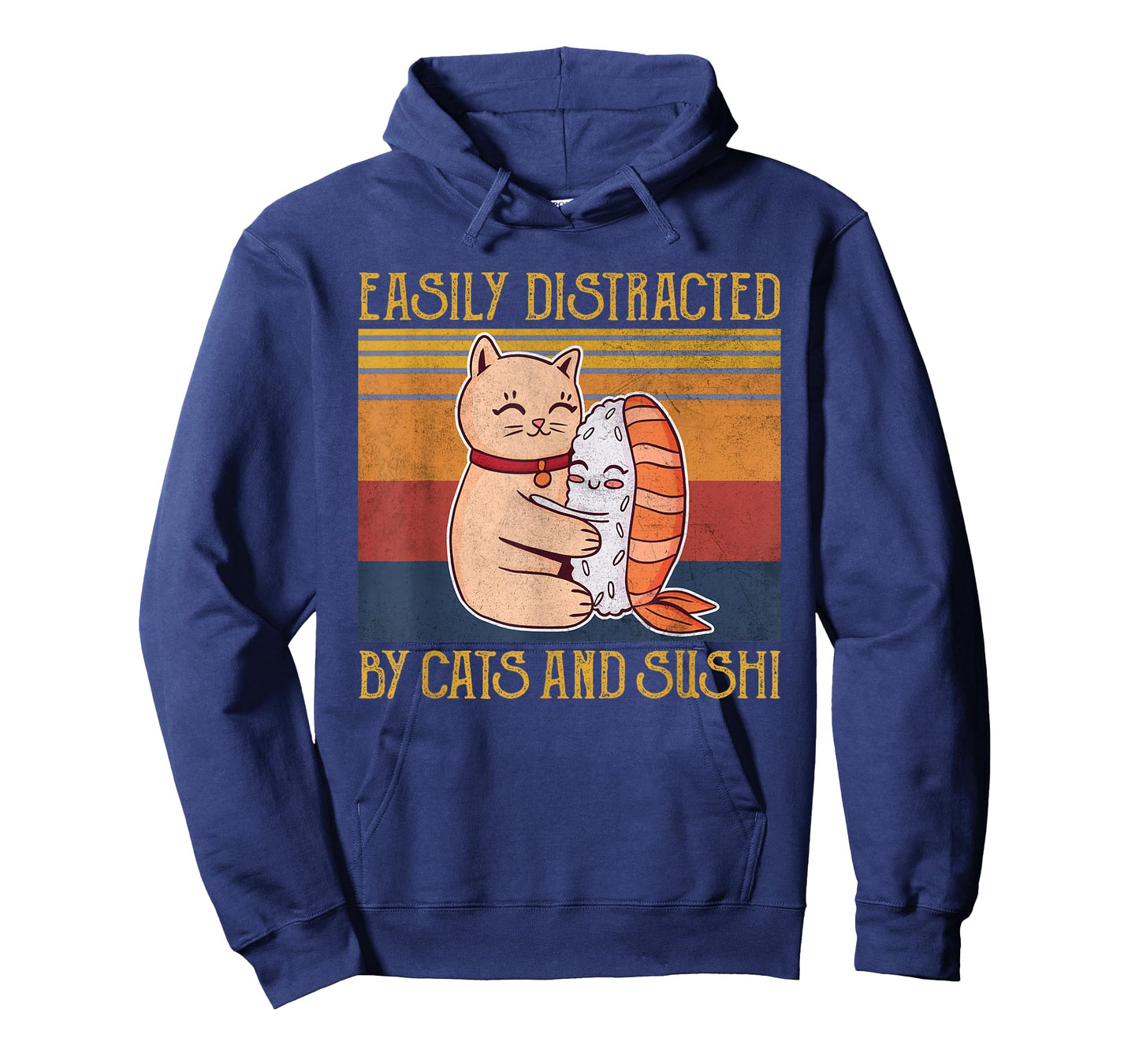 Cat Sushi Lover Gift Easily Distracted By Cats and Sushi T-Shirt