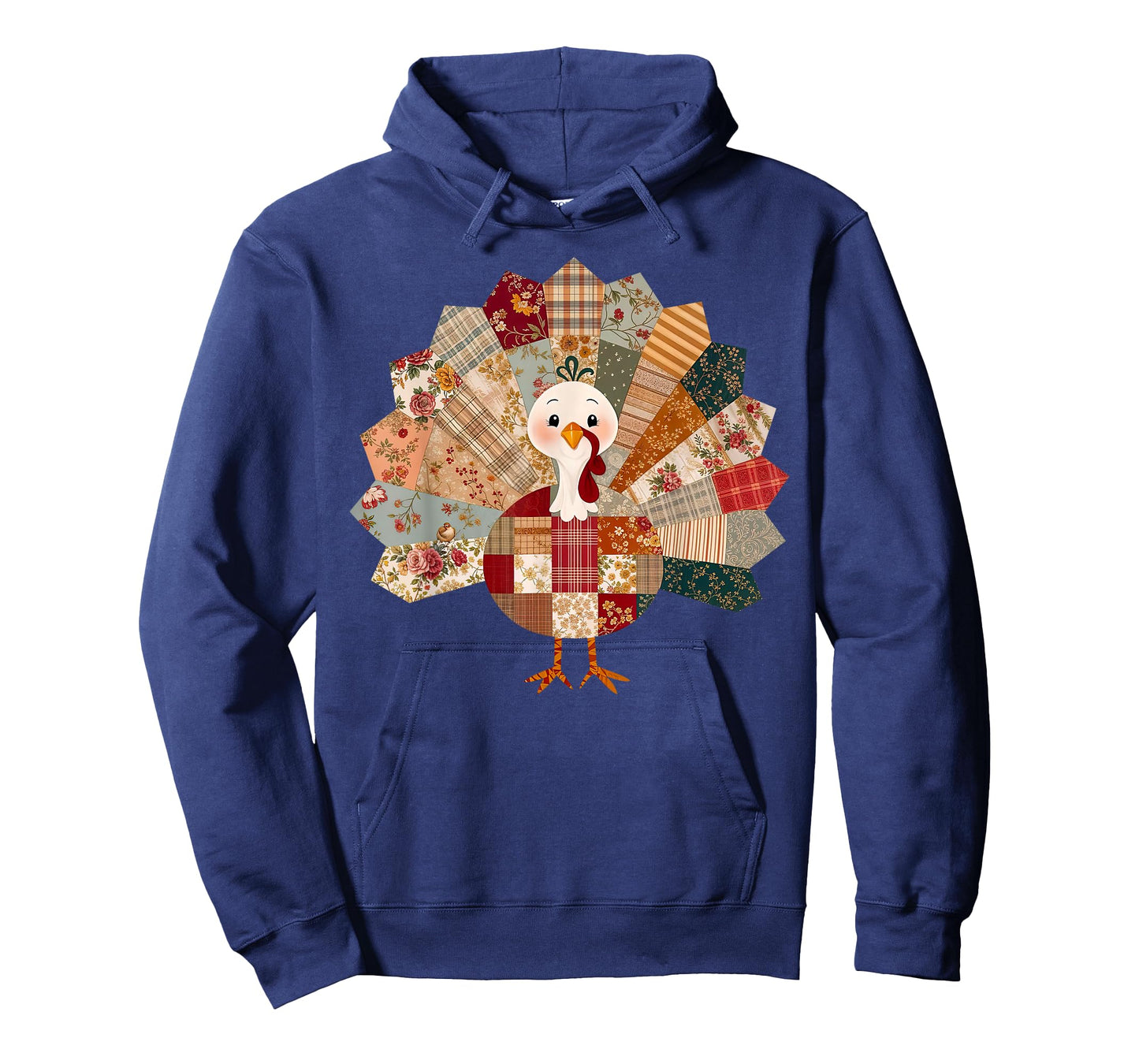 Thanksgiving Vintage Patchwork Turkey Floral Plaid Quilting T-Shirt