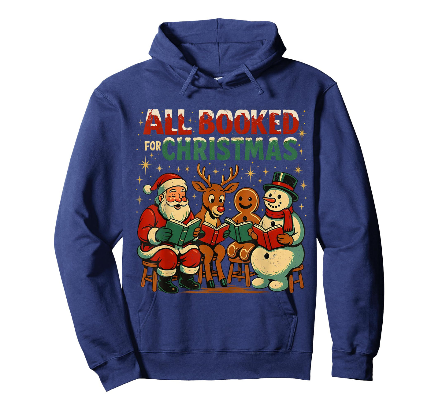 All Booked for Christmas Funny Book Lover Design T-Shirt