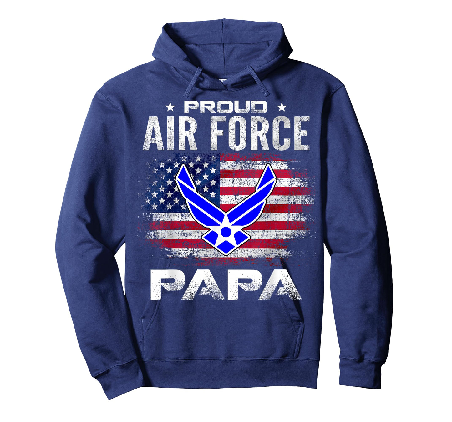 Proud Air Force Papa With American Flag Gift Veteran T-Shirt