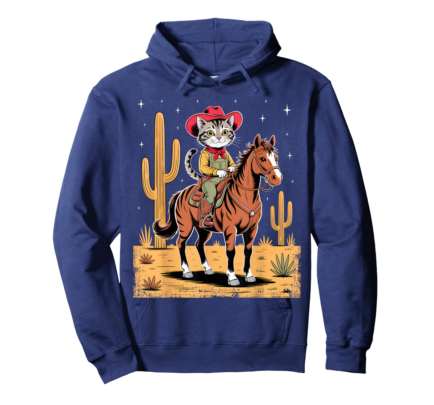 Cat Cowboy Funny Cats Kitten Riding Horse Cowboy Hat T-Shirt