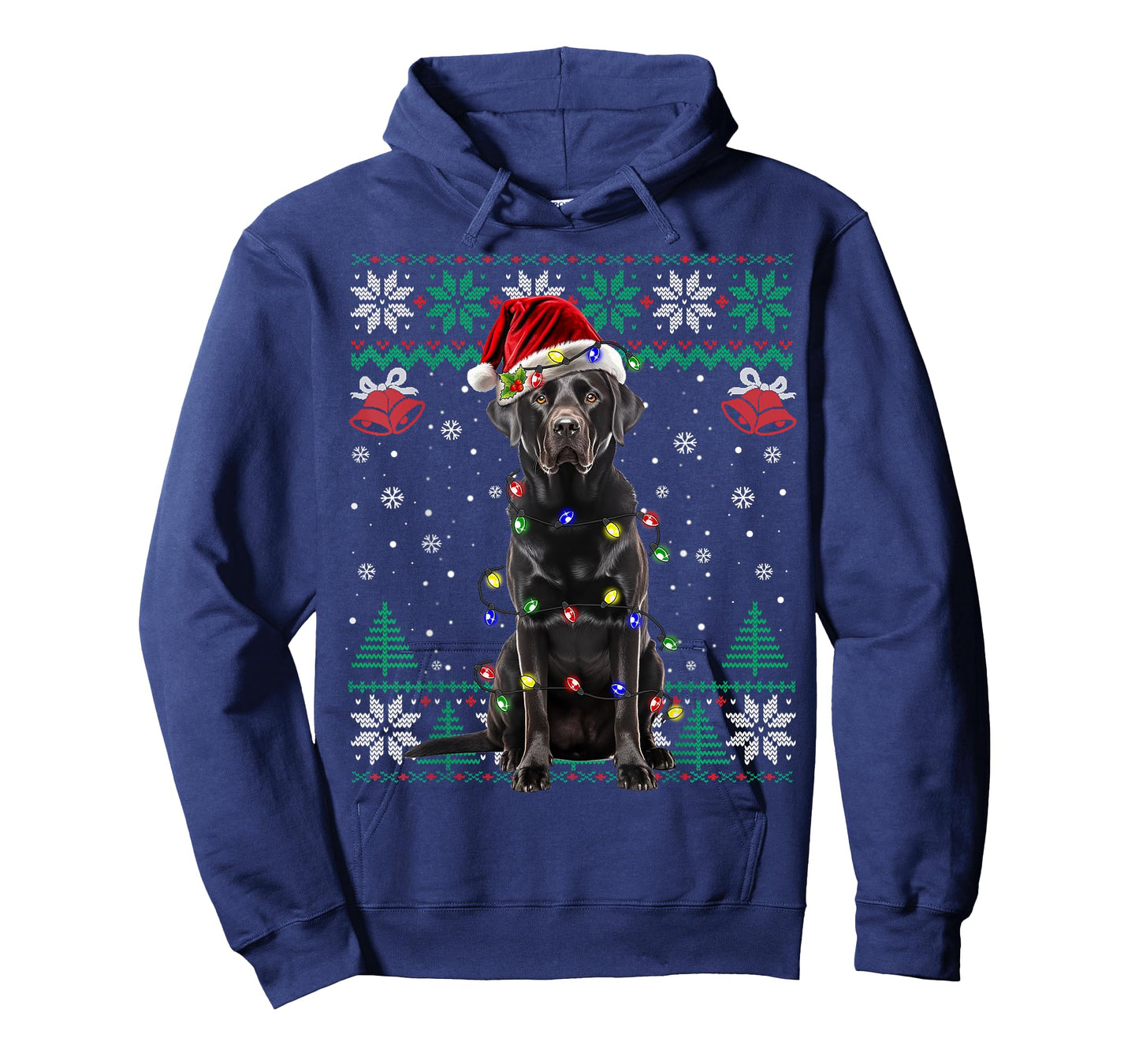 Black Lab Labrador Christmas Santa Hat Dog Ugly Sweater T-Shirt for Men Women Kids
