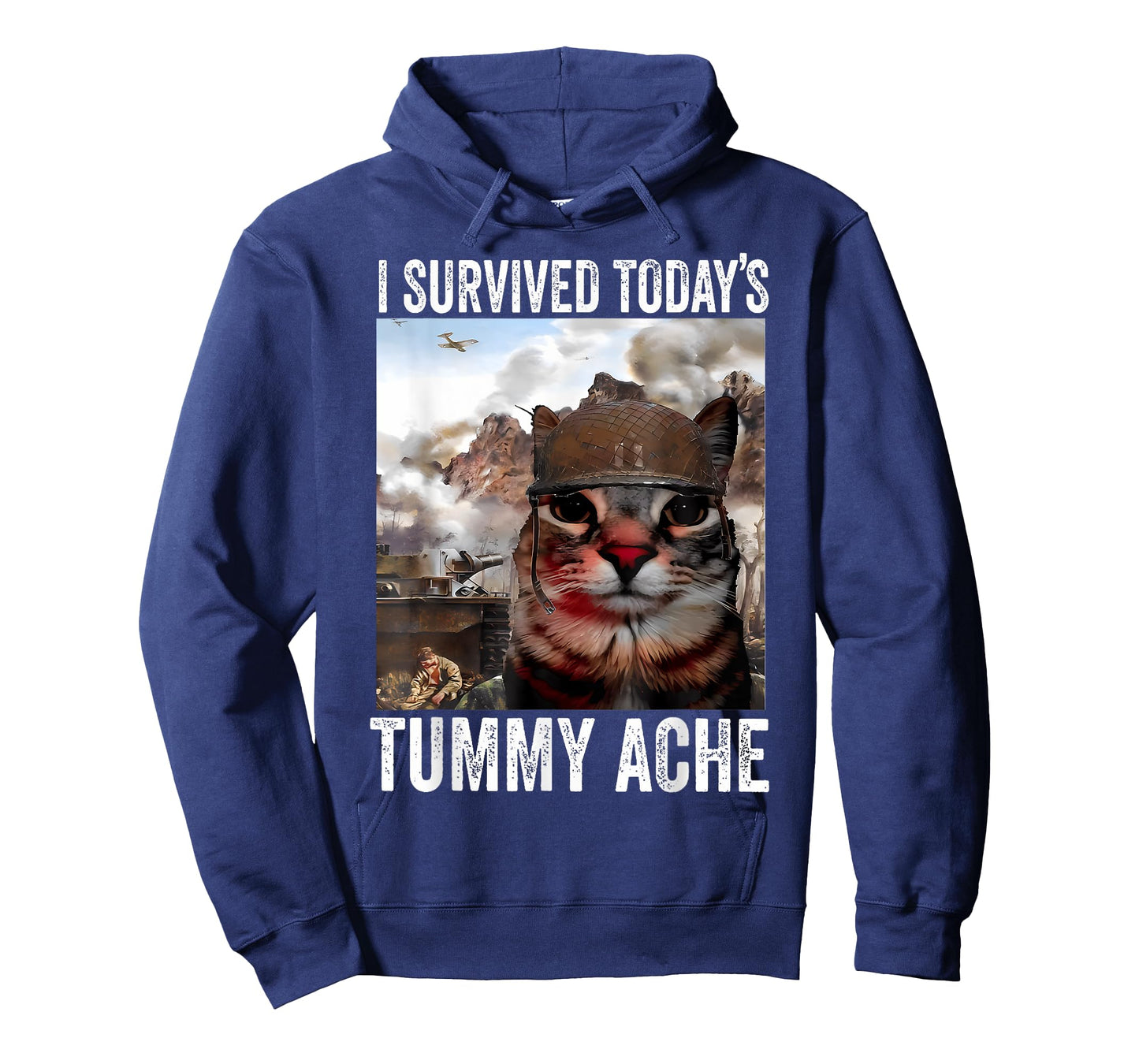 I Survived Today's Tummy Ache Cat Funny T-Shirt for Men Women