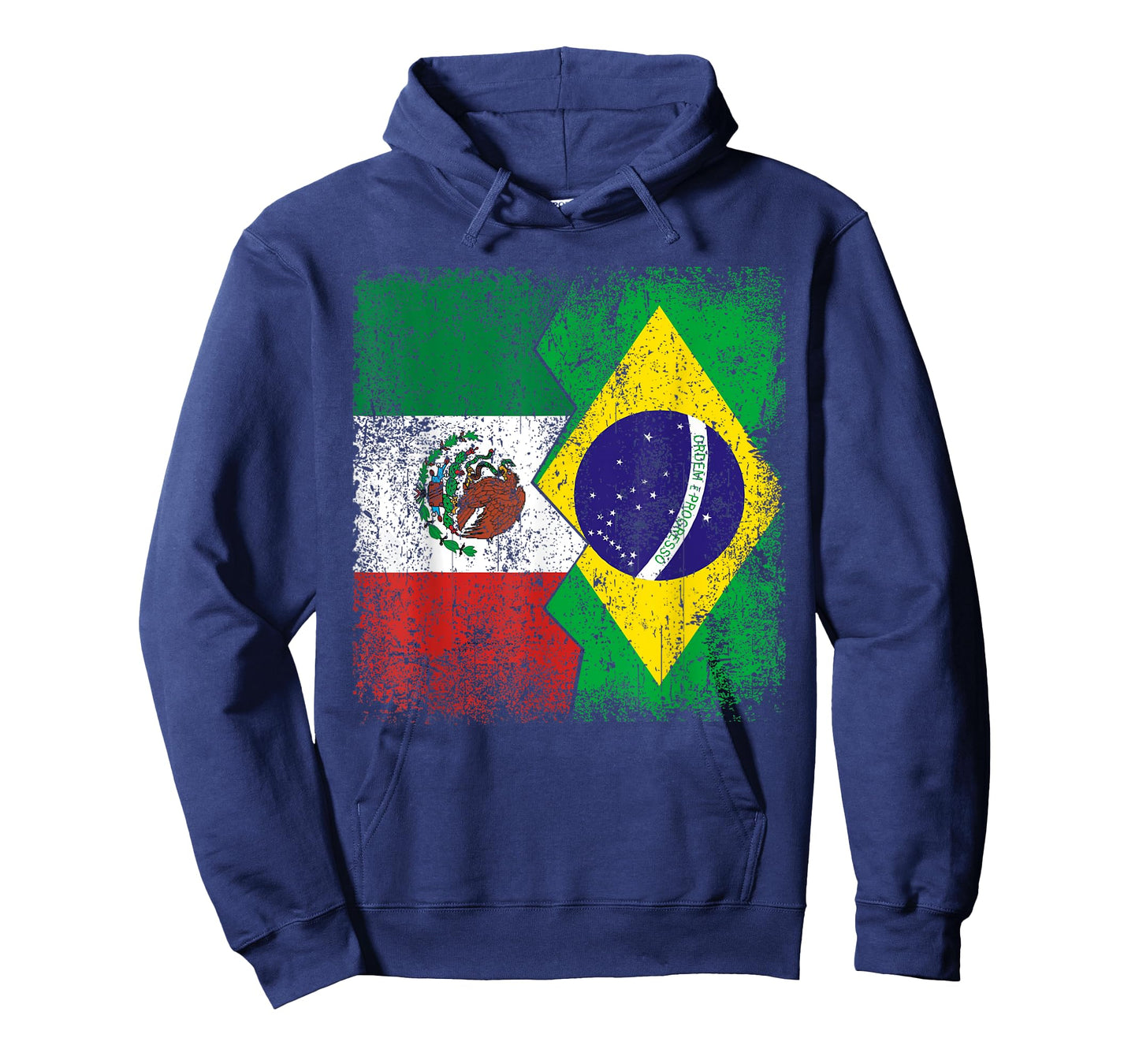 Brazilian Roots | Half Mexican Flag | Mexico Brazil Flags T-Shirt