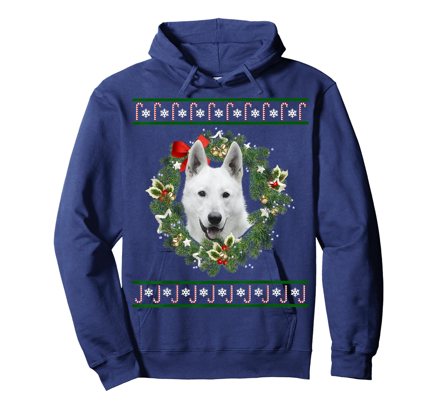 White German Shepherd Christmas Tree Santa Xmas Tee Pajamas T-Shirt