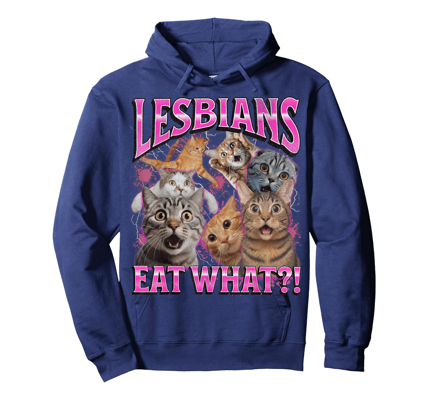 Lesbians Eat What?! Funny Gay Cat Meme Bootleg Graphic Men Women T-Shirt