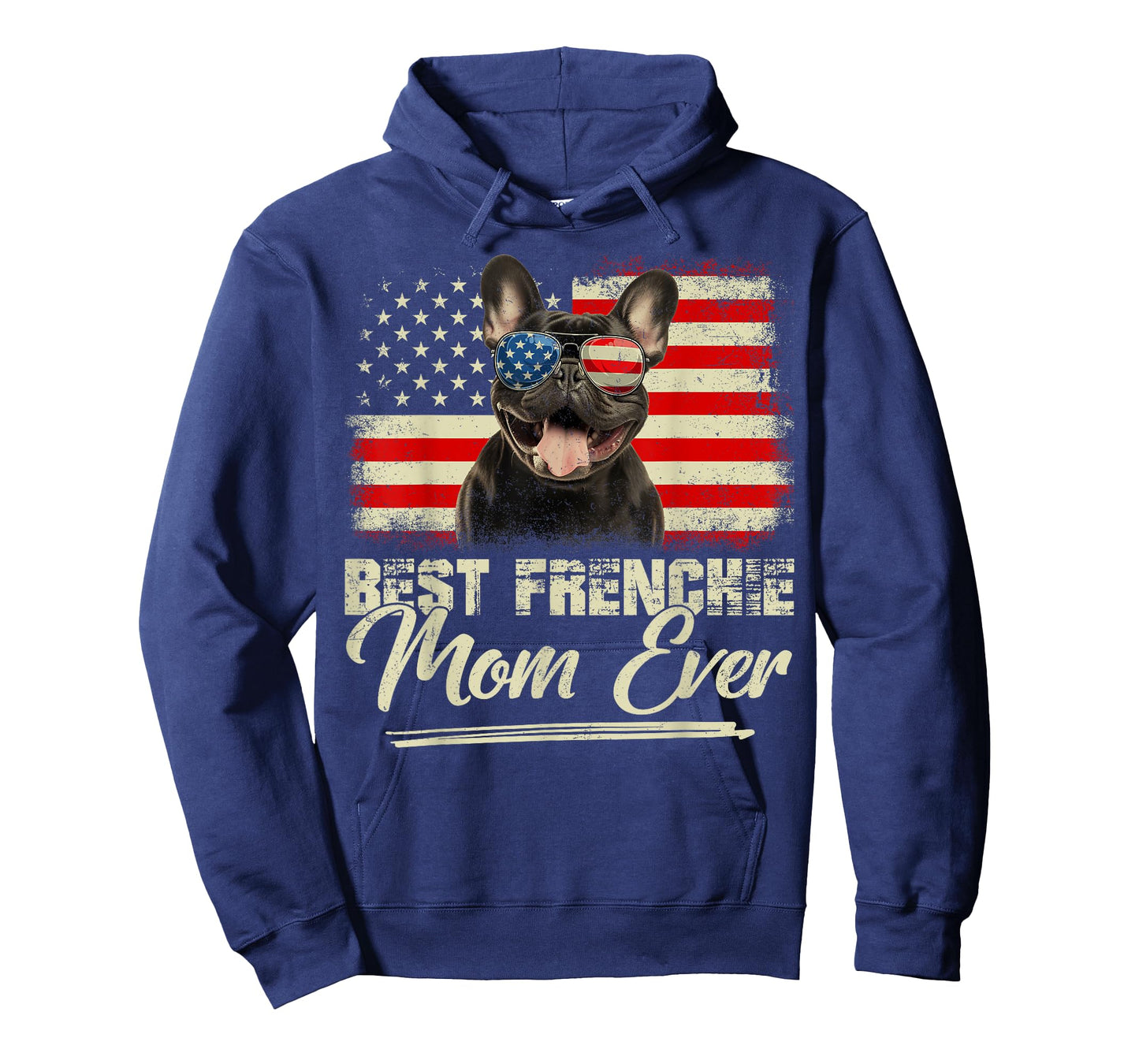 Retro Best Frenchie Mom Ever Mommy USA Flag Mothers Day T-Shirt