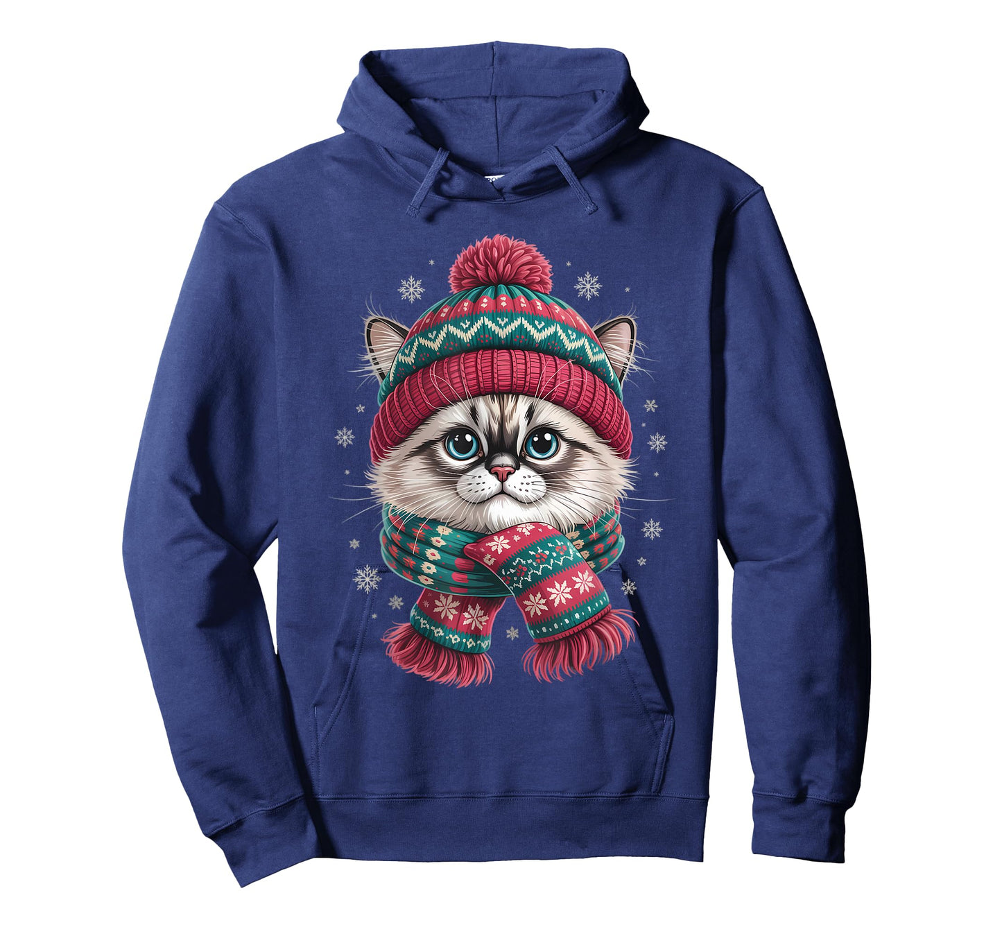 Funny Ragdoll Cat Santa Hat Christmas Lights T-Shirt