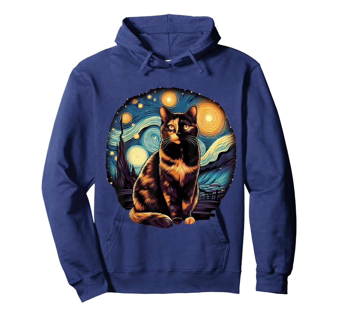 Tortoiseshell Tortie Starry Night Kitty Cat Art Men Women Kids T-Shirt