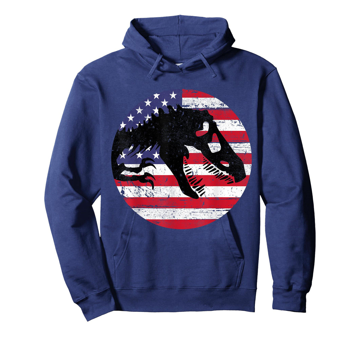 Dino Fossi USA Flag Patriotic Dinosaur T-Rex 4th Of July Women Men T-Shirt