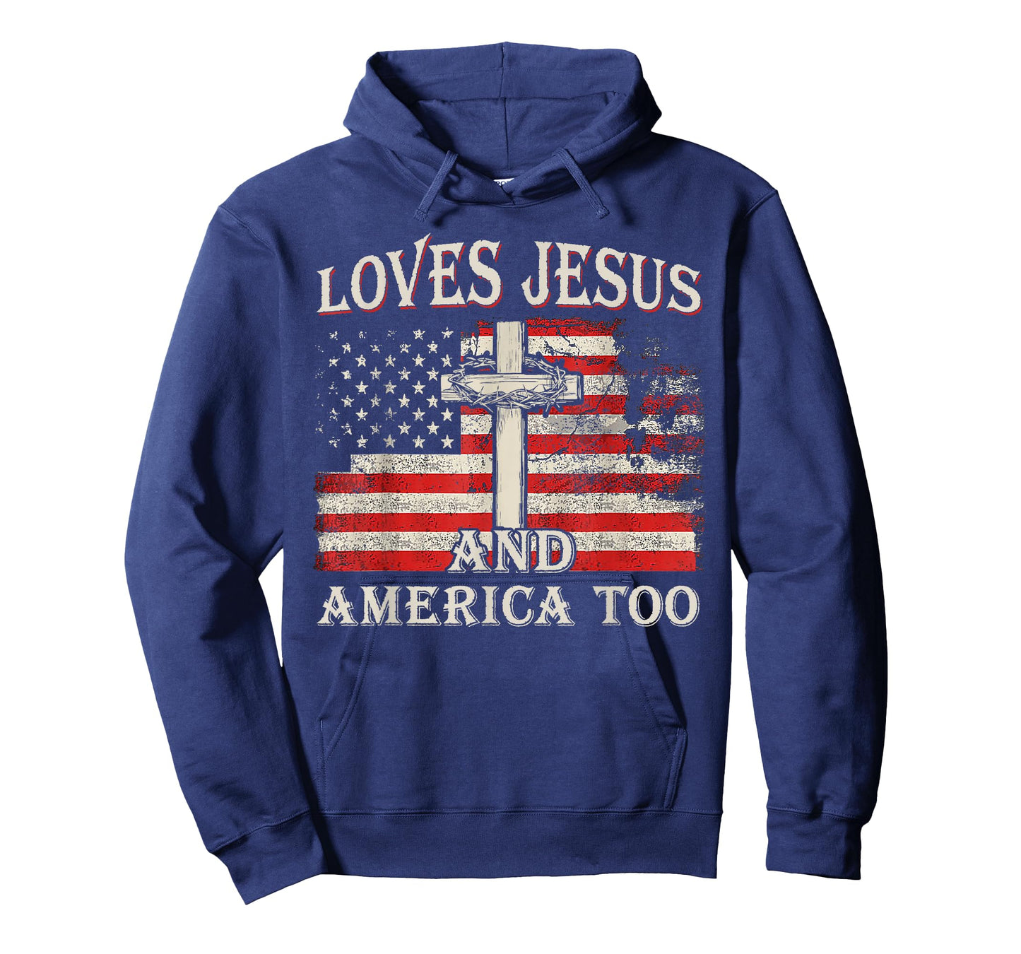 Retro Loves Jesus And America Too America Flag 4th of July T-Shirt