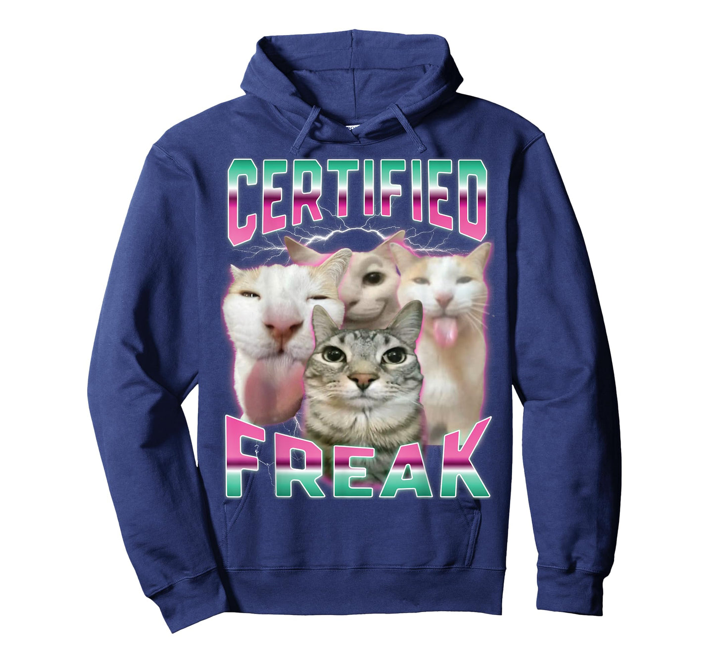 Certified Freak Funny Cat Meme Cursed Silly Staring Cat T-Shirt for Men Women Kids