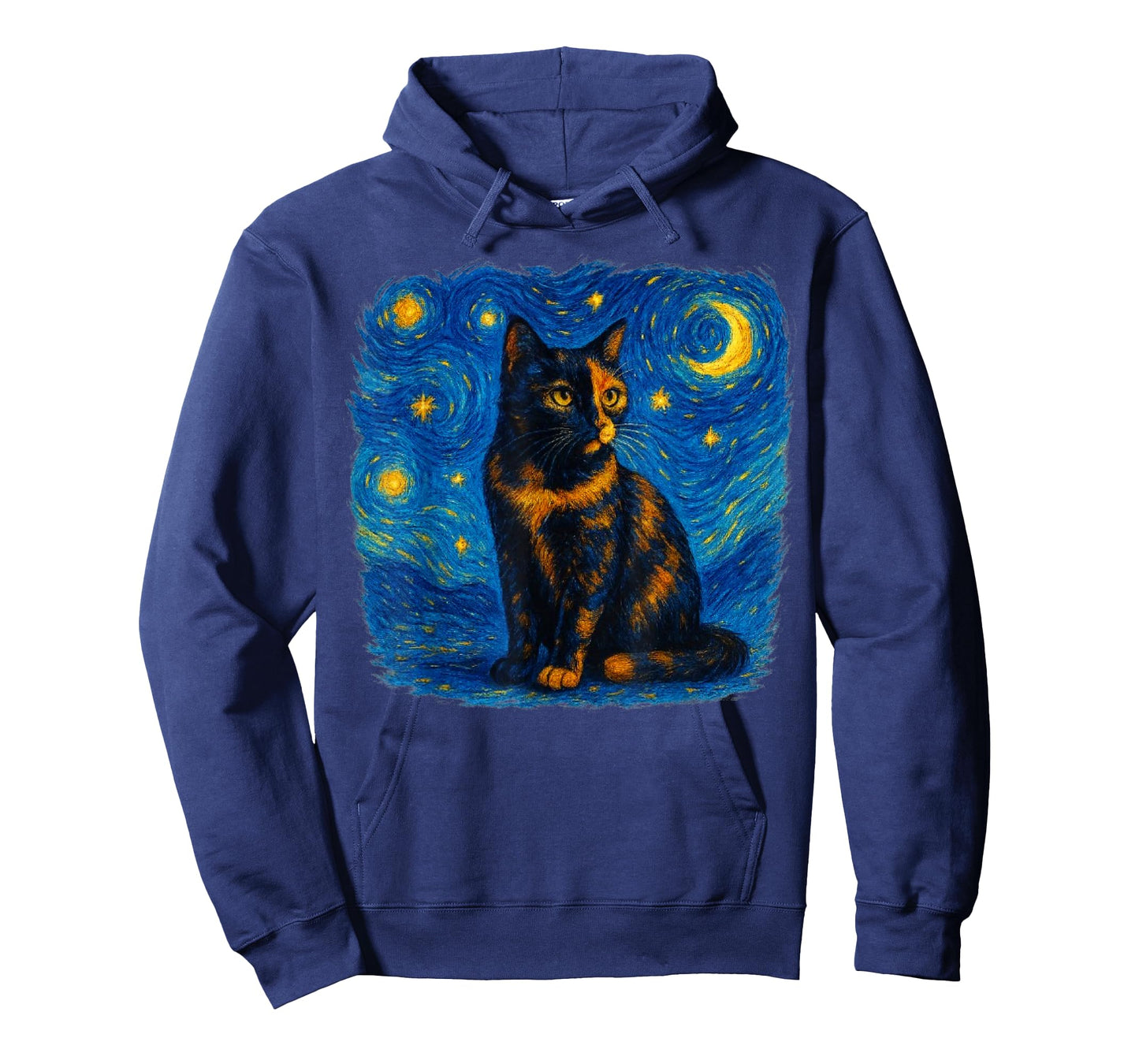 Tortoiseshell Tortie Starry Night Kitty Cat Art T-Shirt
