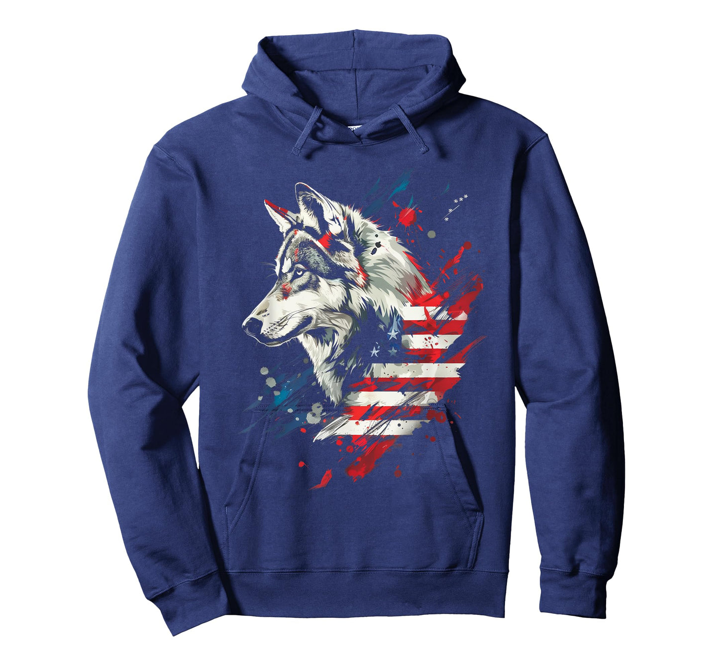 Wolf American Flag USA Patriotic Wolf Lover Women Kids Men T-Shirt