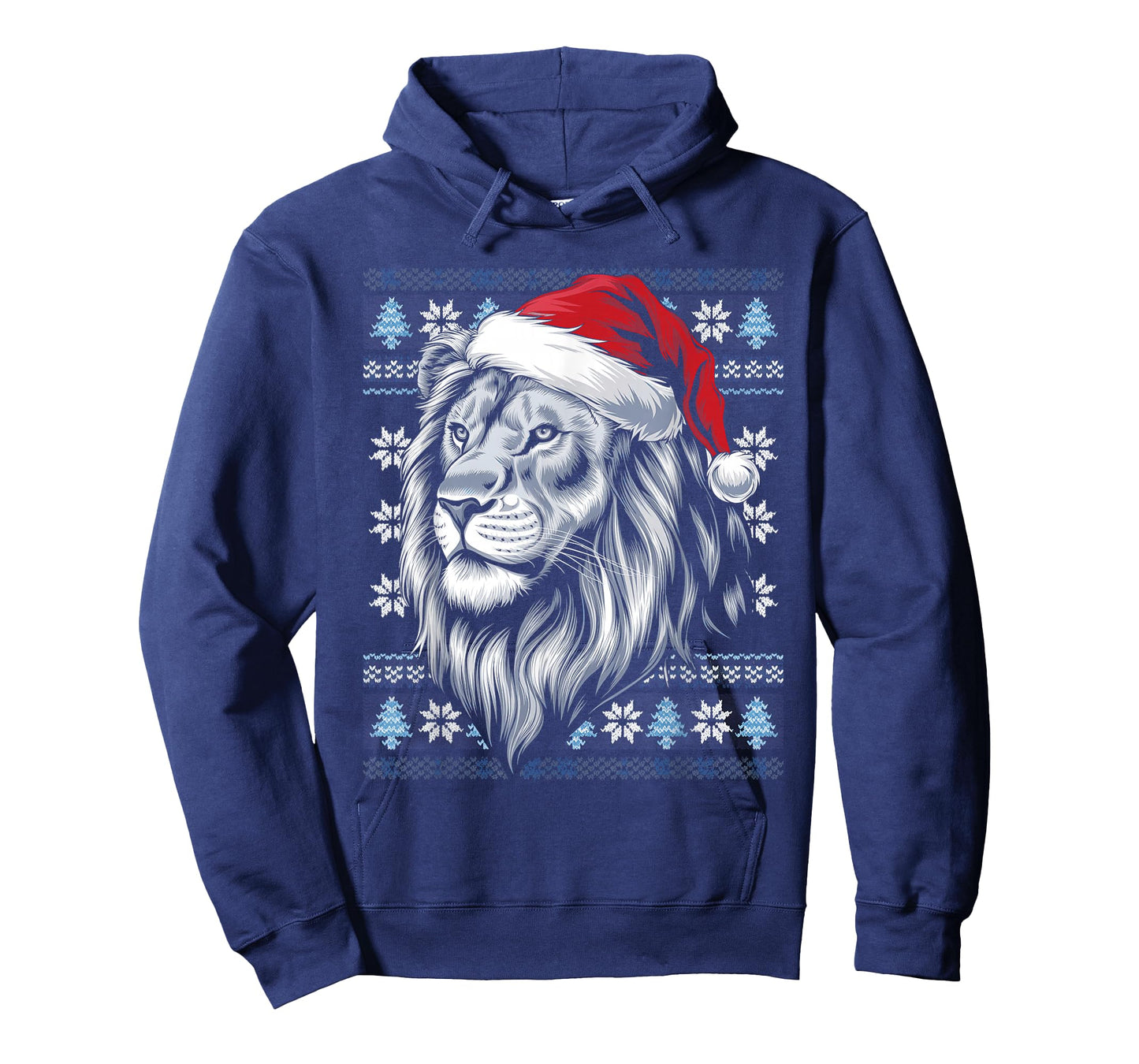 Lion Santa Hat Ugly Christmas Sweater Lion Lovers Holiday T-Shirt