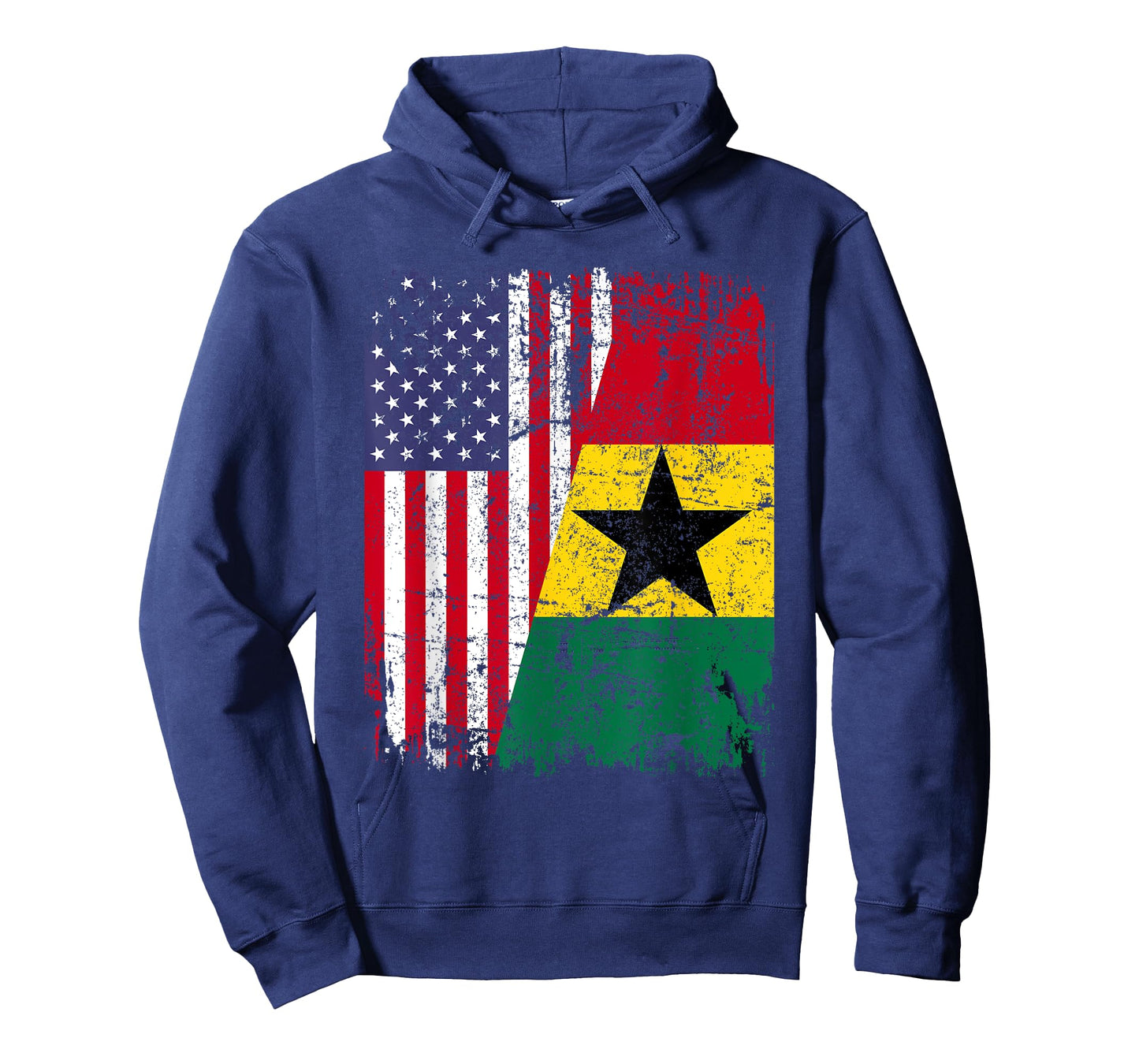 GHANAIAN ROOTS | Half American Flag | GHANA T-Shirt