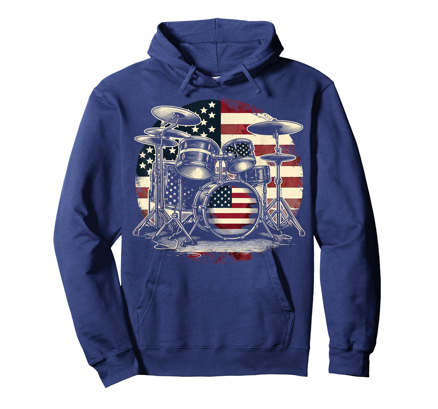 Drum Set USA Flag American Patriotic Drummer T-Shirt