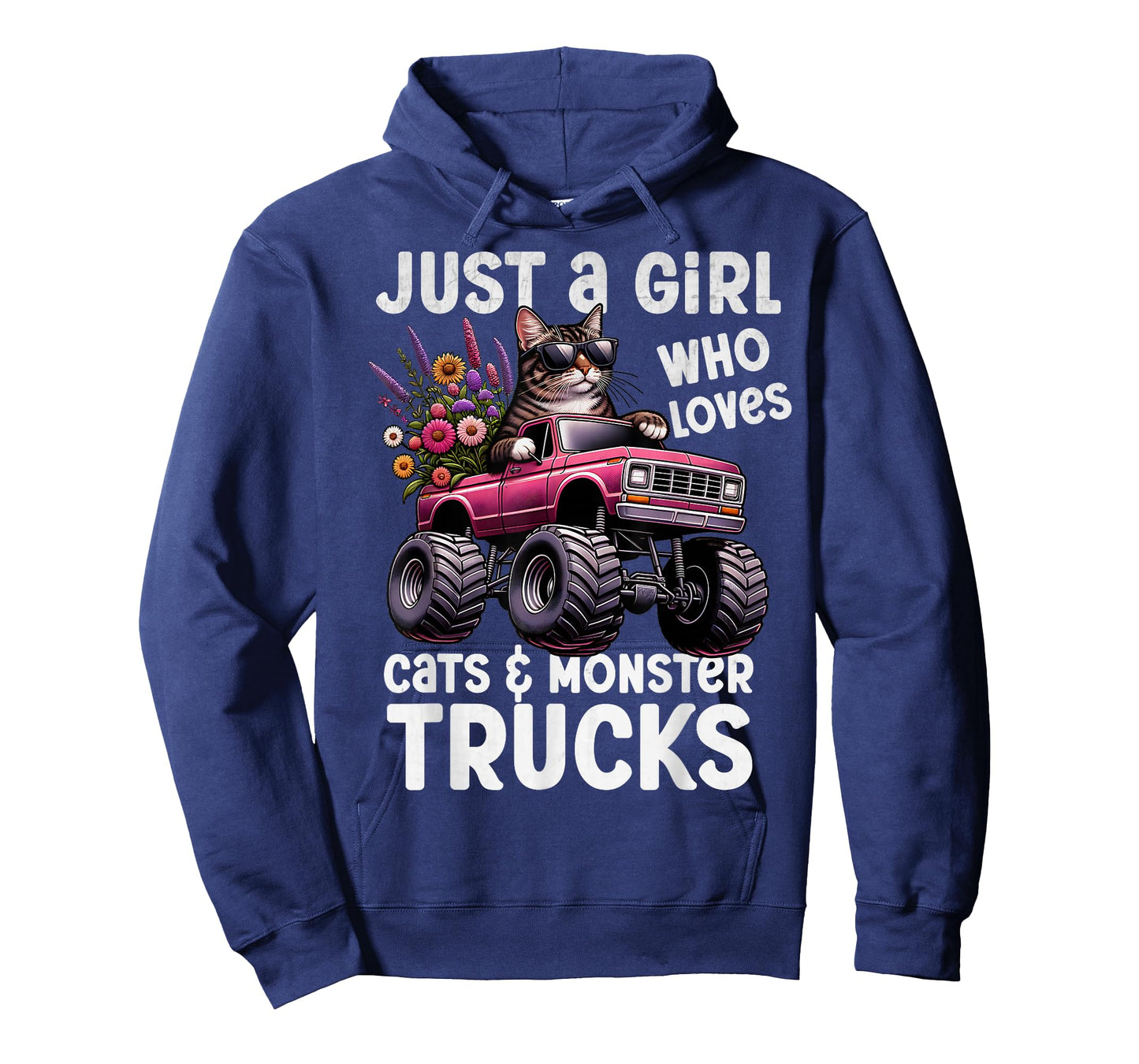 Just A Girl Who Loves Cat and Monster Trucks Party Show Cute T-Shirt