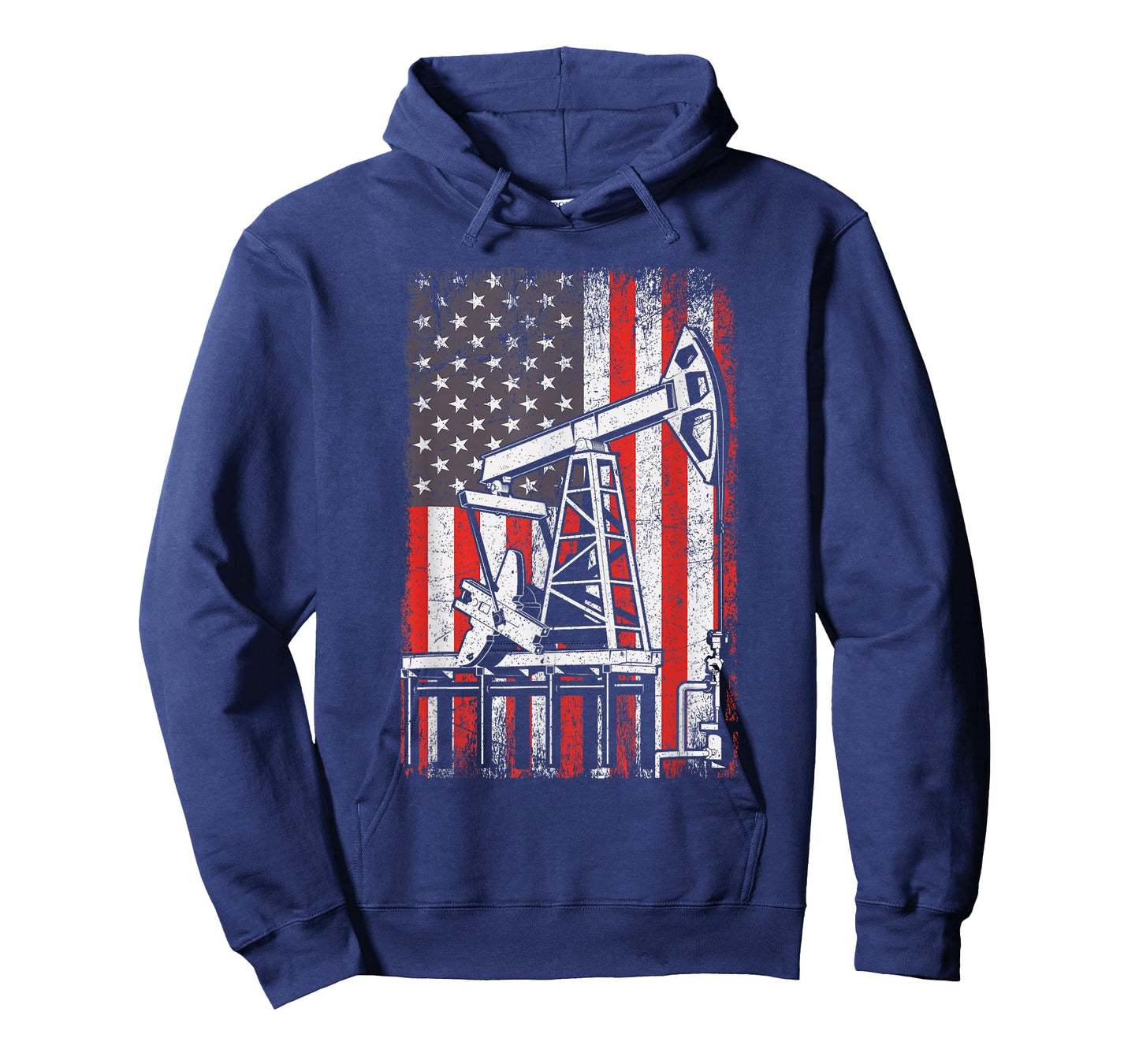 Oil Rig USA American Flag Landman Oilfield Worker T-Shirt