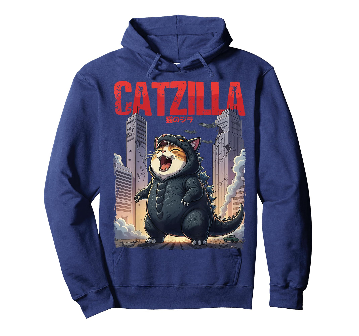 Catzilla Japanese Art Funny Cute Cat for Kids Boys Girls T-Shirt