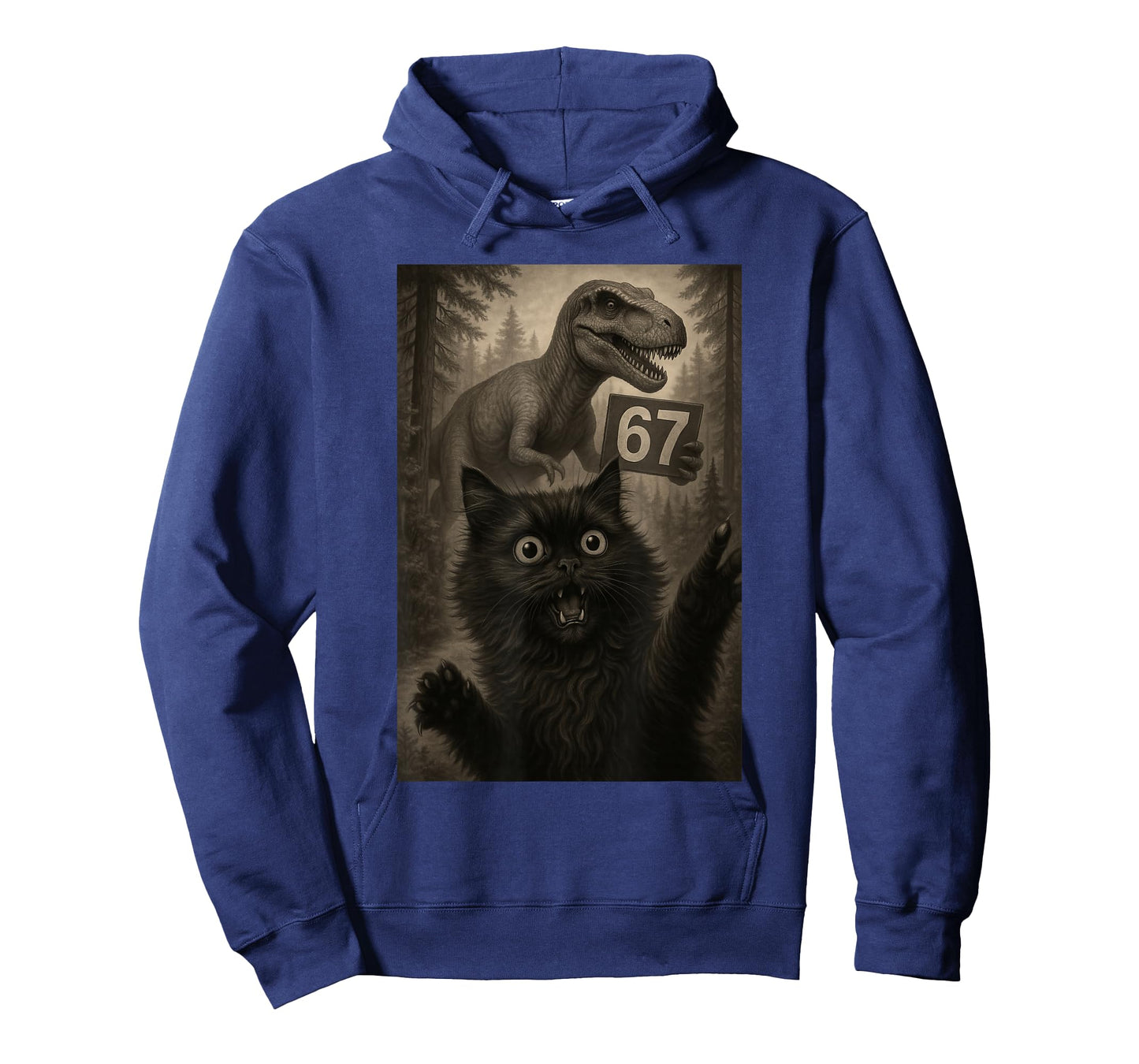 Cat Selfie 67 Meme Six Seven Funny T-Rex Dinosaur T-Shirt