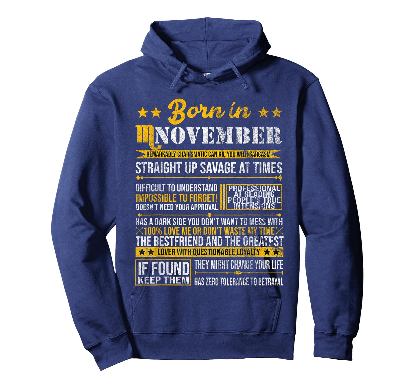Born in November Scorpio Horoscope Birthday Gift T-Shirt