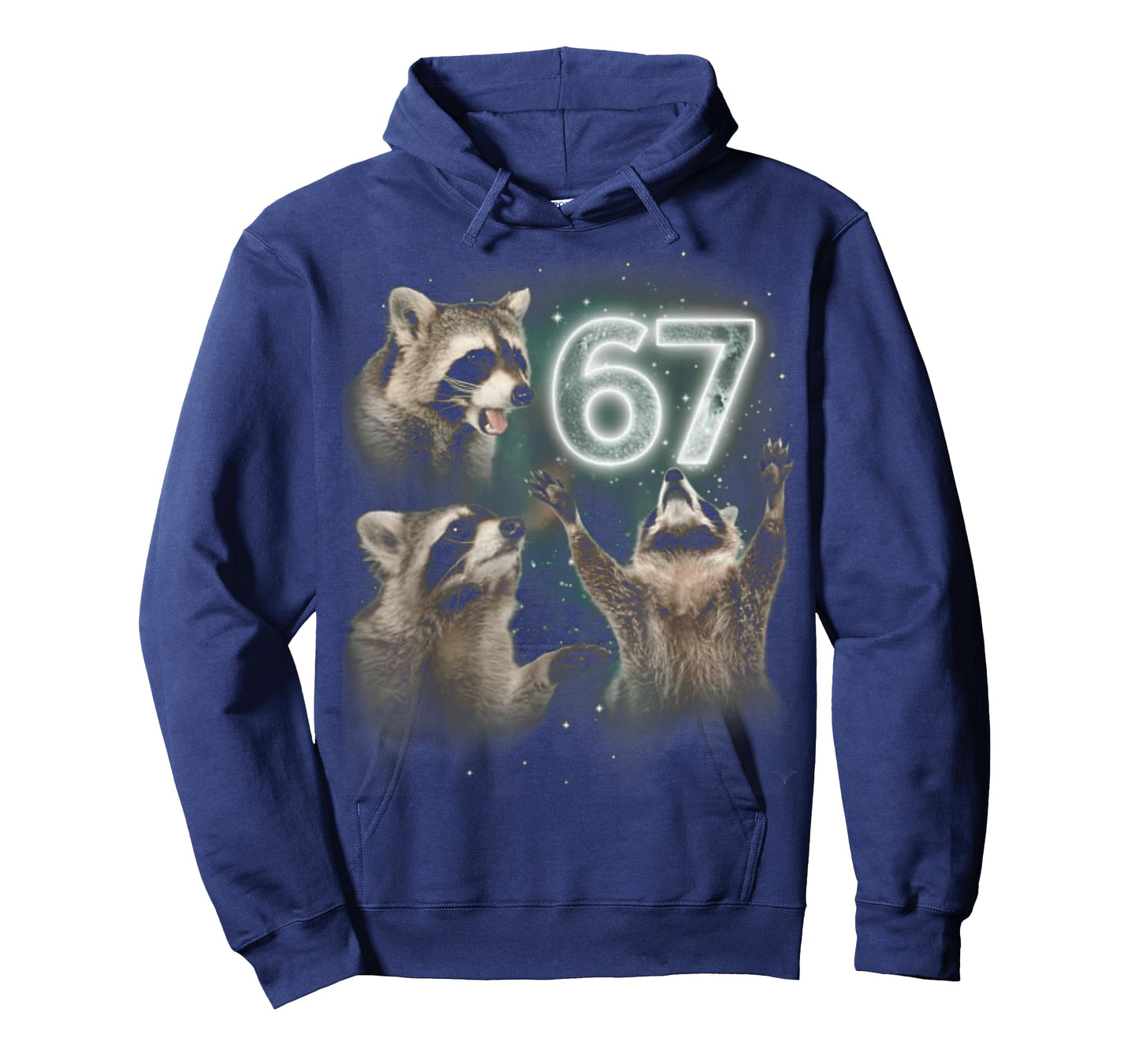 67 Meme Racoon Howling at The Moon 67 T-Shirt 6 7 Halloween T-Shirt