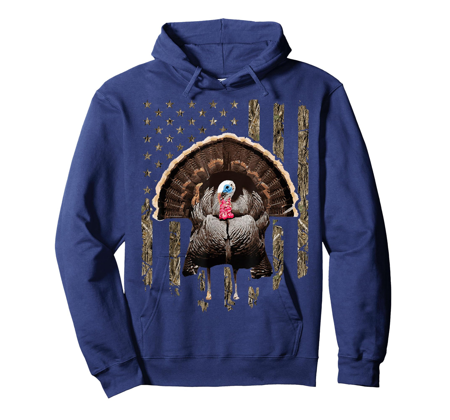 Turkey Hunting Graphic American Flag Tree Camouflage T-Shirt