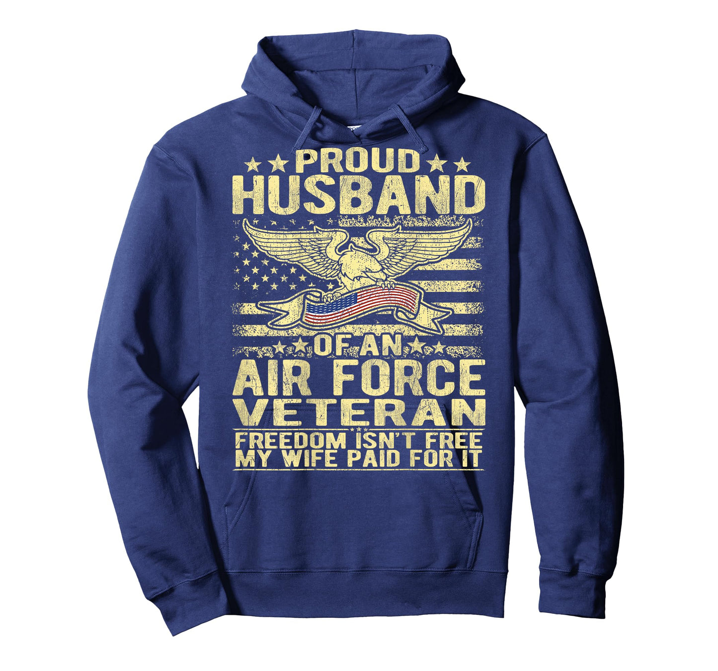 Mens Proud Husband Of An Air Force Veteran - Freedom Isn't Free T-Shirt