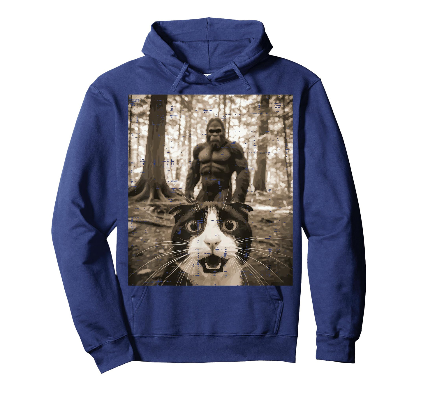 Tuxedo Cat Bigfoot Selfie Funny Meme Sasquatch Men Women Kid T-Shirt