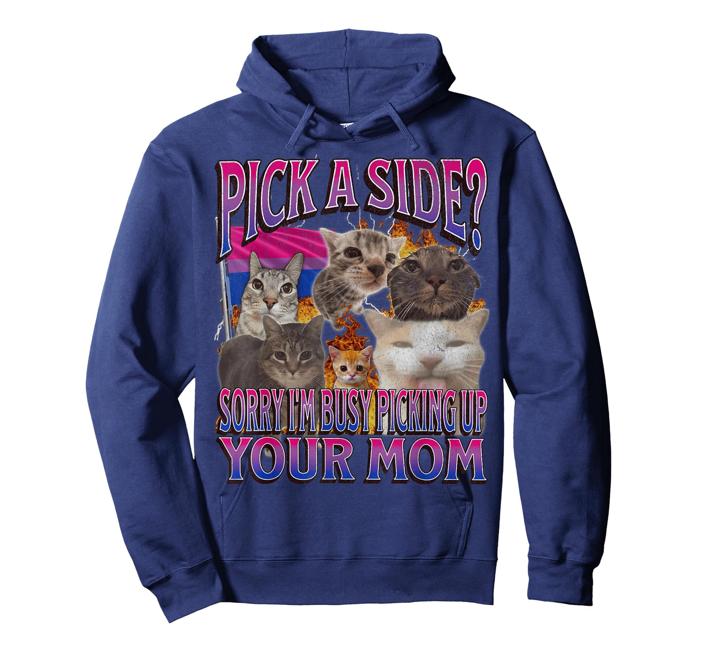 Pick A Side? Funny Bisexual Lgbtq Cat Meme Bootleg Graphic T-Shirt