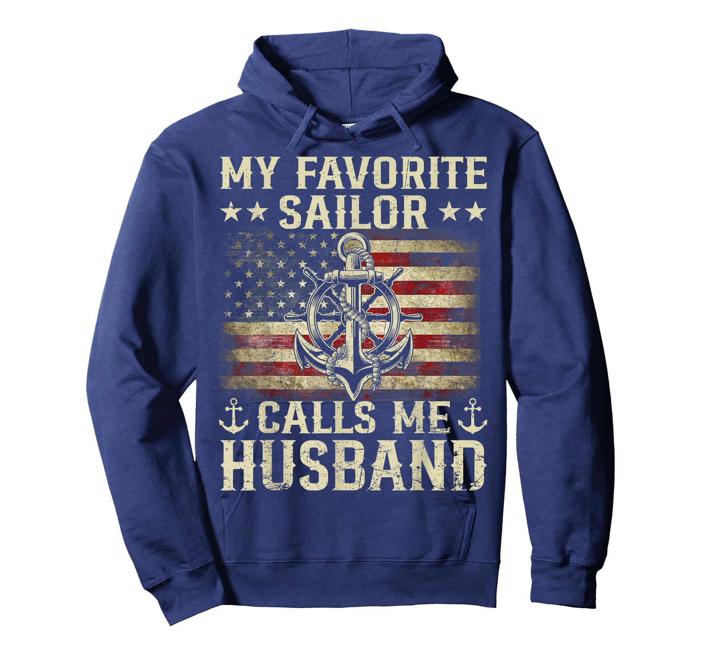 My Favorite Sailor Calls Me Husband Flag US Family Matching T-Shirt