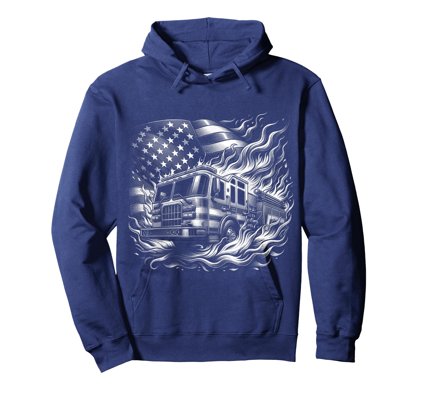 Firefighter Patriotic Fire Truck Fireman American Flag T-Shirt
