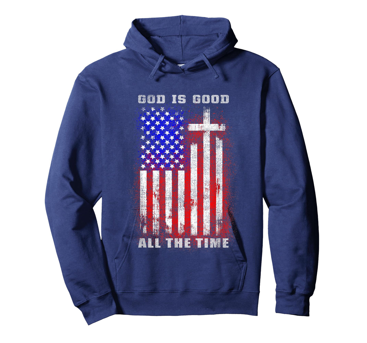 God Is Good All The Time Christian Faith American Flag Women Men T-Shirt