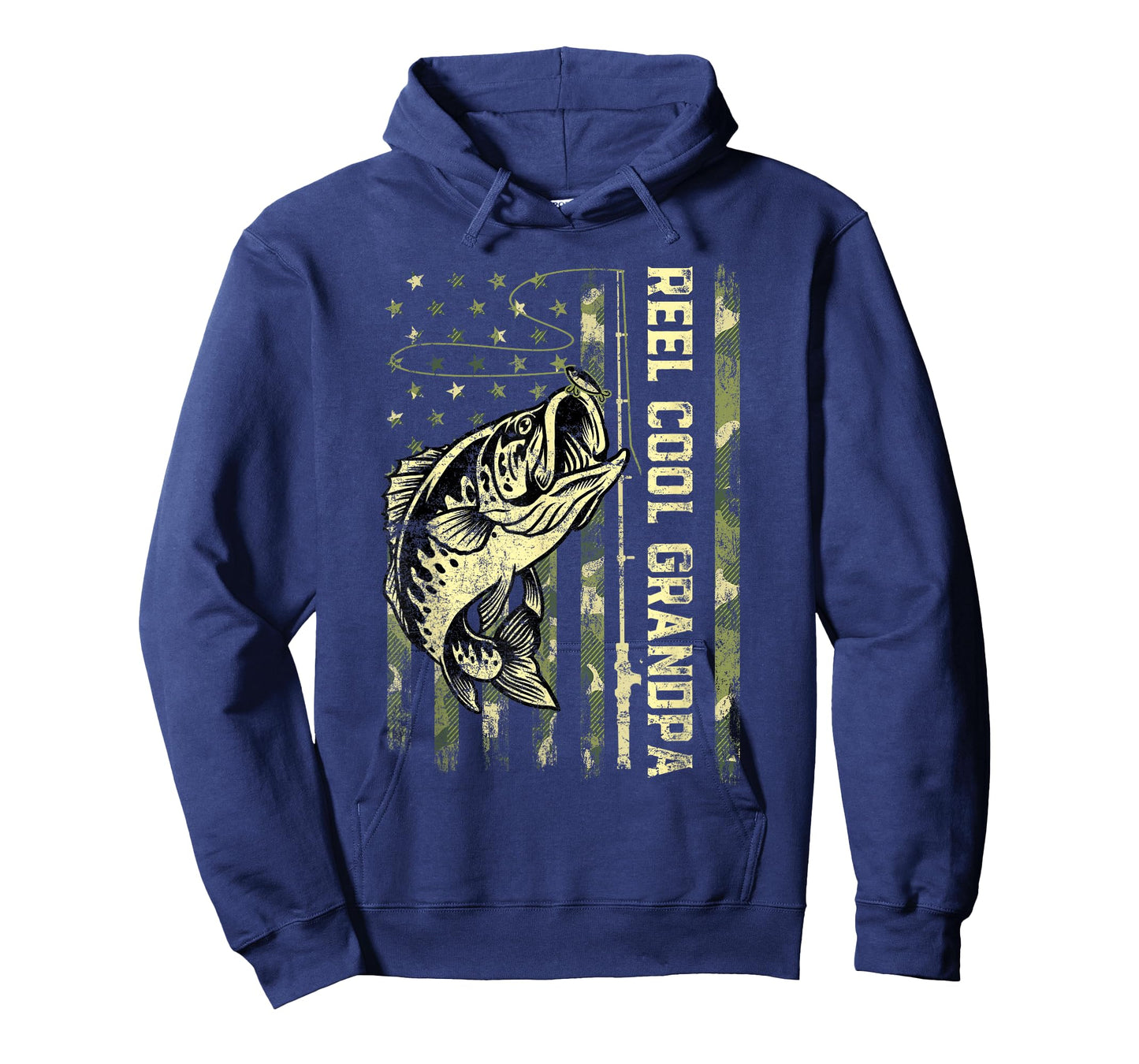Reel Cool Grandpa Fisherman Camouflage Father's Day T-Shirt