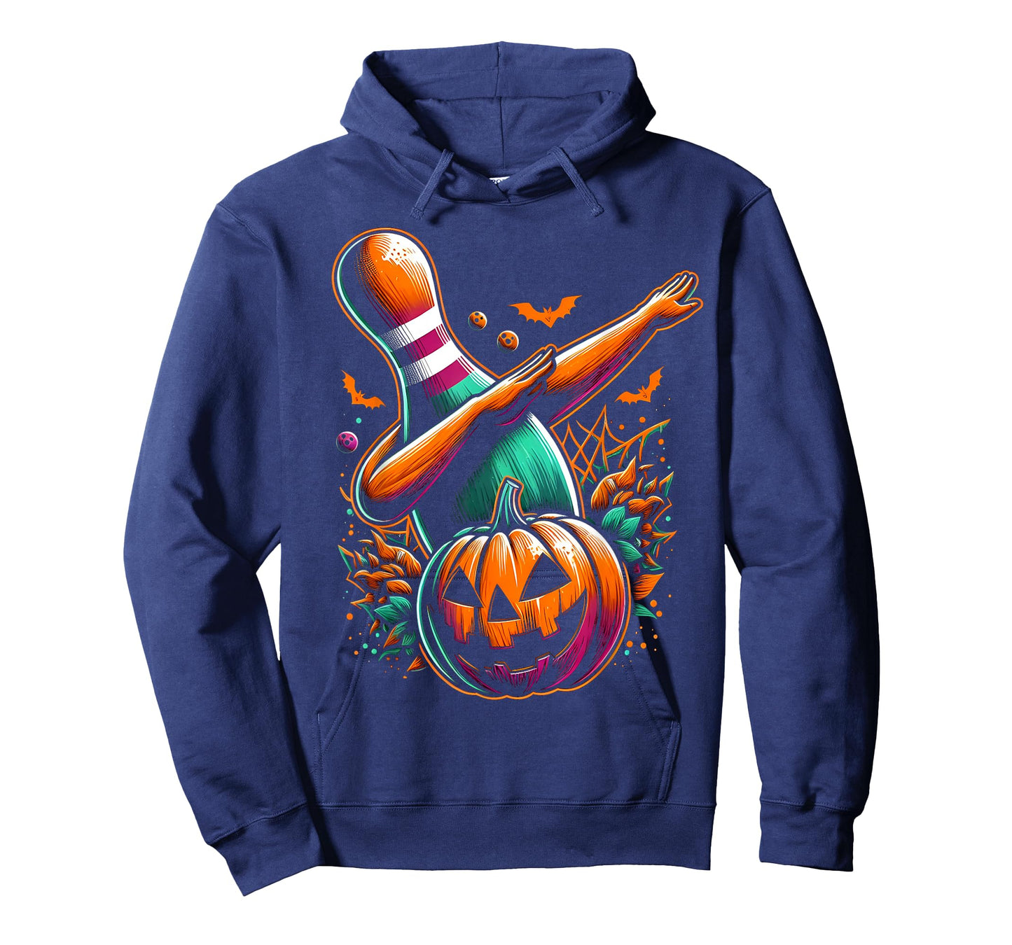 Dabbing Bowling Pin Pumpkin Spooky Halloween Bowling Costume T-Shirt