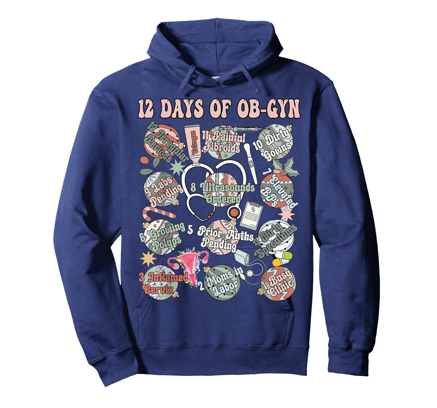 12 Days Of OB-Gyn Christmas Labor And Delivery Nurse Outfit T-Shirt