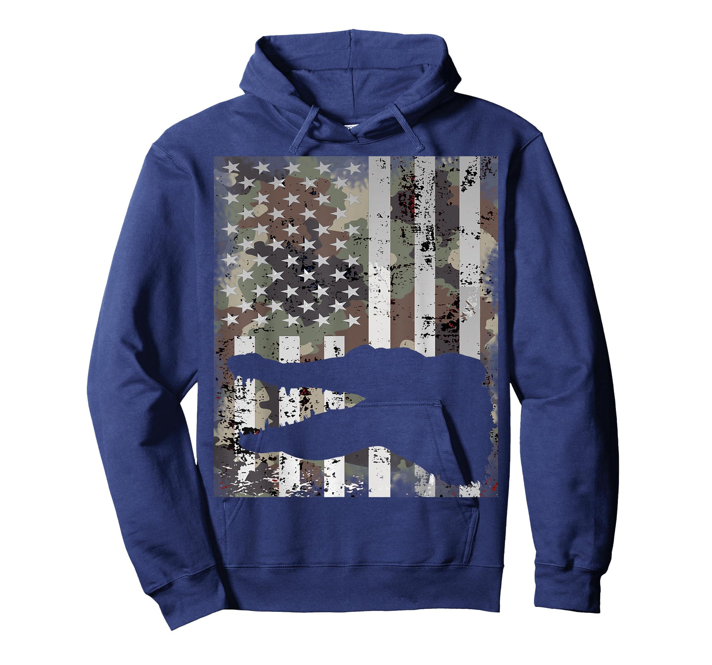 Camo US Flag Alligator Gator Camouflage Hunting Gift T-Shirt