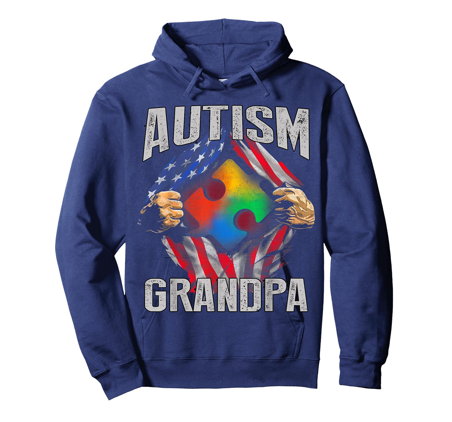 Autism Grandpa American Flag Autism Awareness T-Shirt T-Shirt