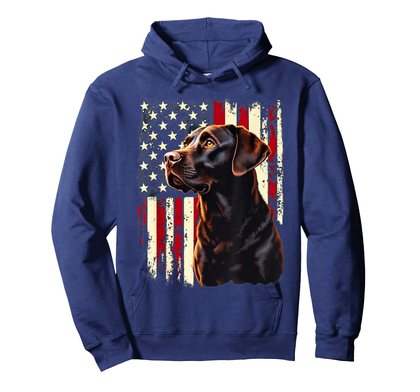 4th July American Flag Patriotic Chocolate Labrador Lover T-Shirt