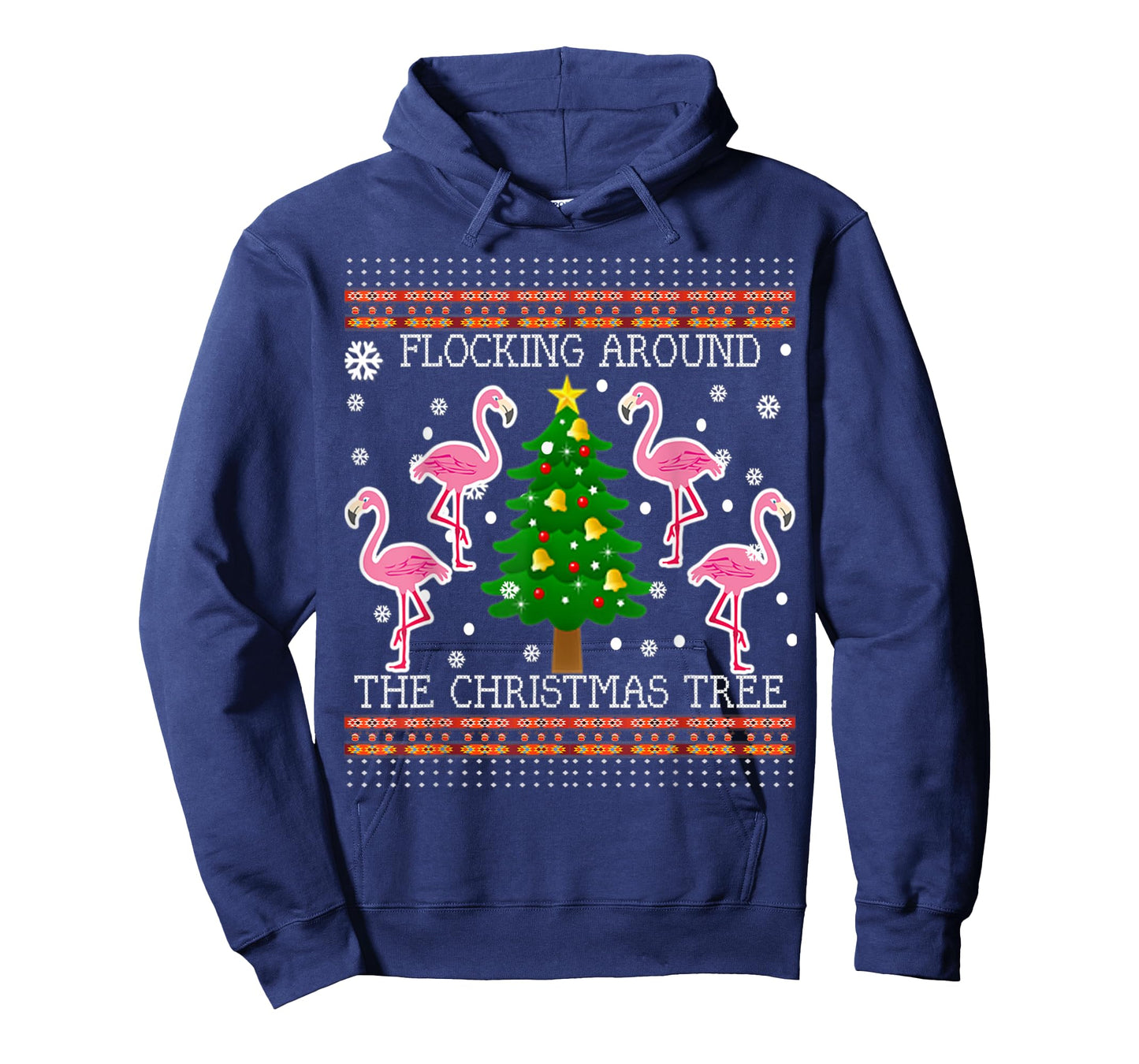 Funny Flamingo Christmas Tree Shirt-Flocking Around TShirt T-Shirt