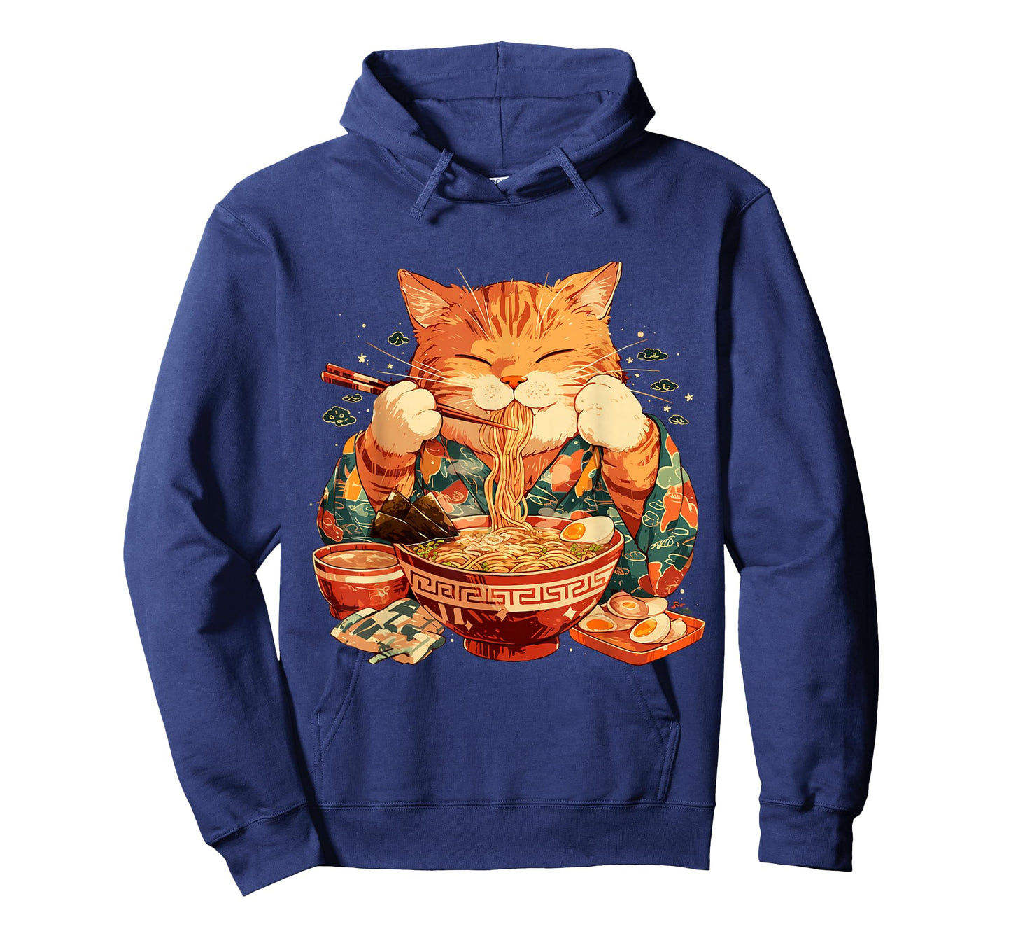 Japanese Art Ramen Cat Ninja Ukiyo-e Anime Style Samurai Cat T-Shirt