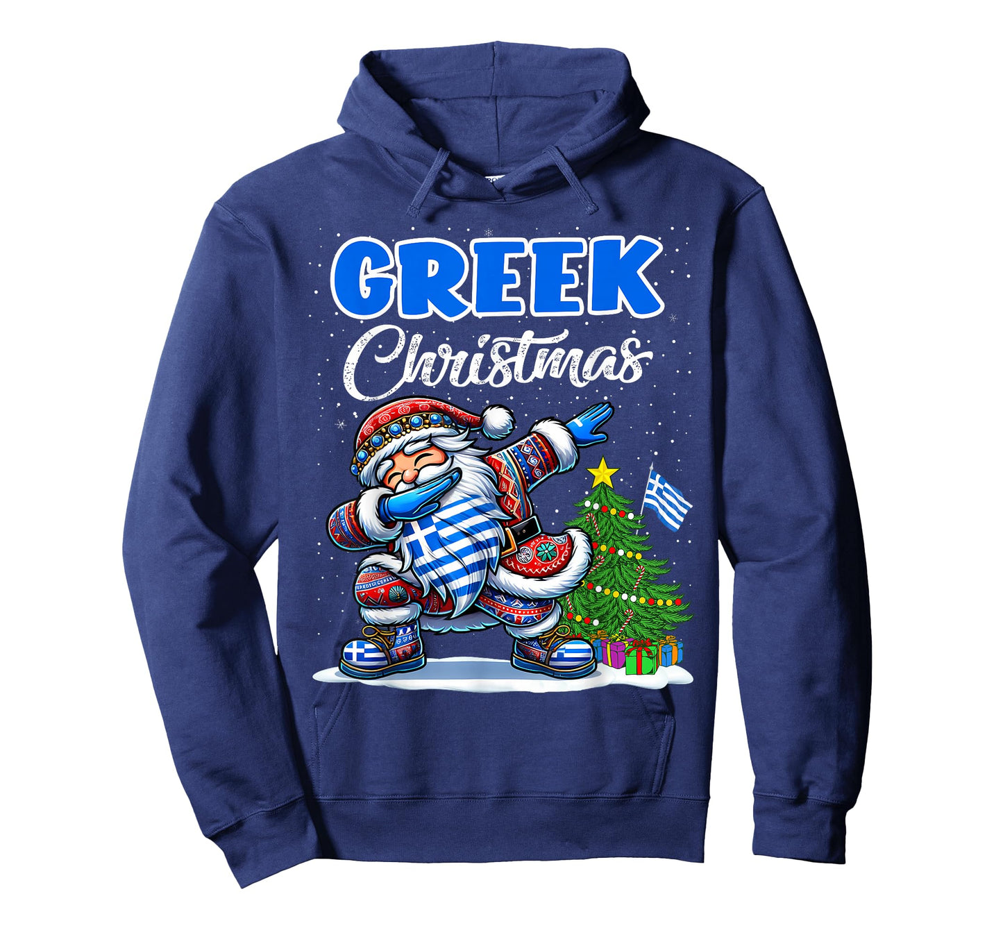 Greece Dabbing Santa Christmas Greece Flag for Kids T-Shirt