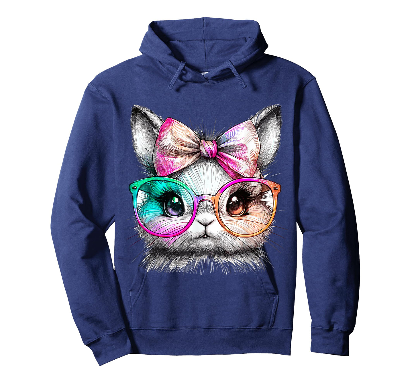 Cute Rabbit with Glasses Tie-Dye Easter Day Bunny T-Shirt