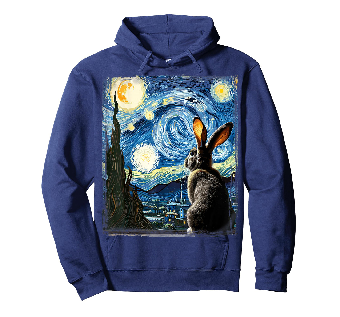 Artistic Rabbit Shirt Van Gogh Style Starry Night Rabbit T-Shirt