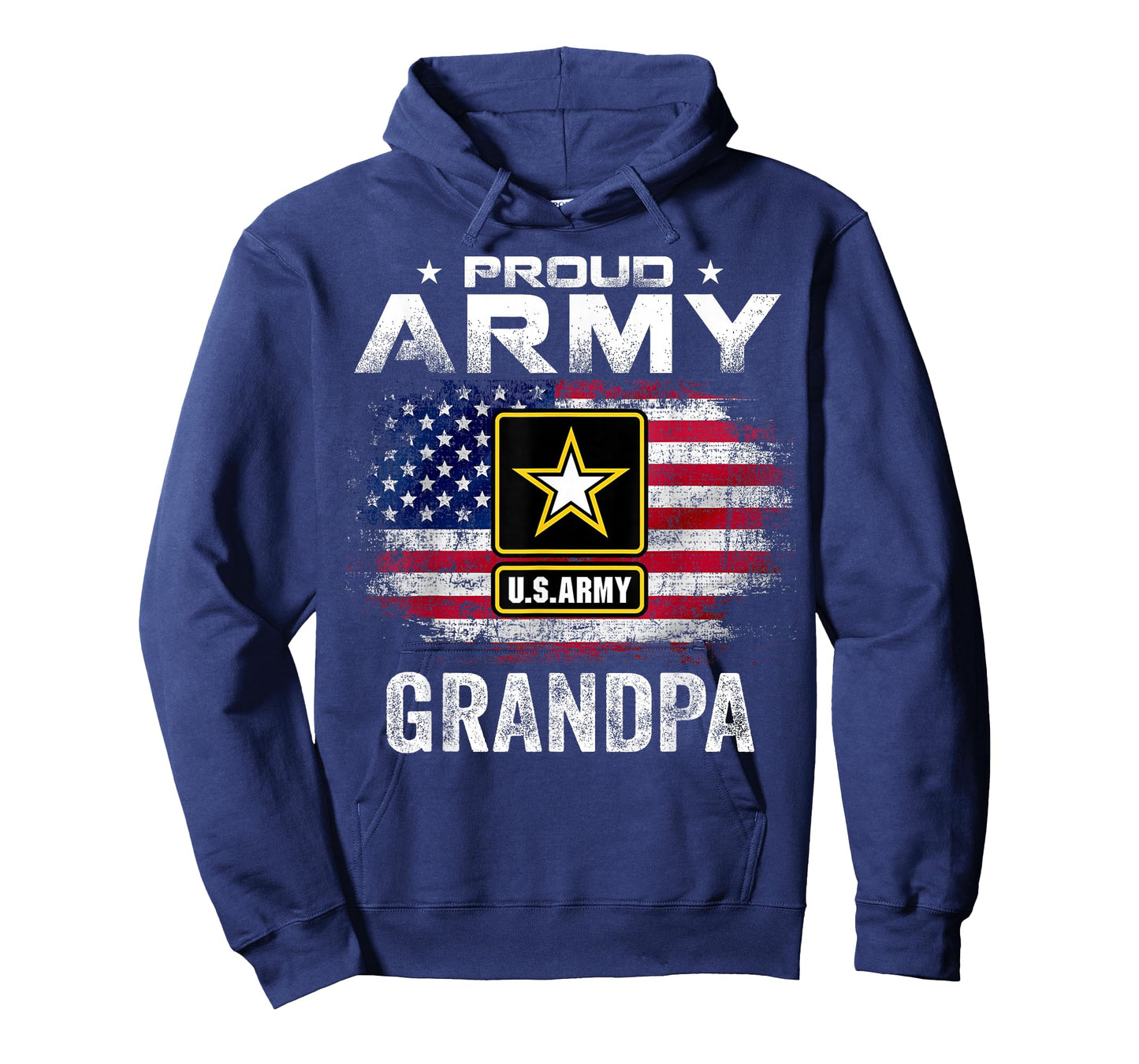 Proud Army Grandpa With American Flag For Veteran Gift T-Shirt