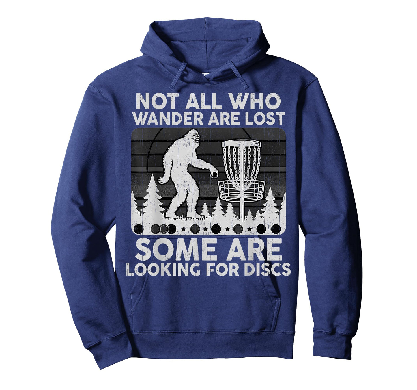 Men Disc Golf Frisbee Bigfoot Not All Who Wander are Lost T-Shirt