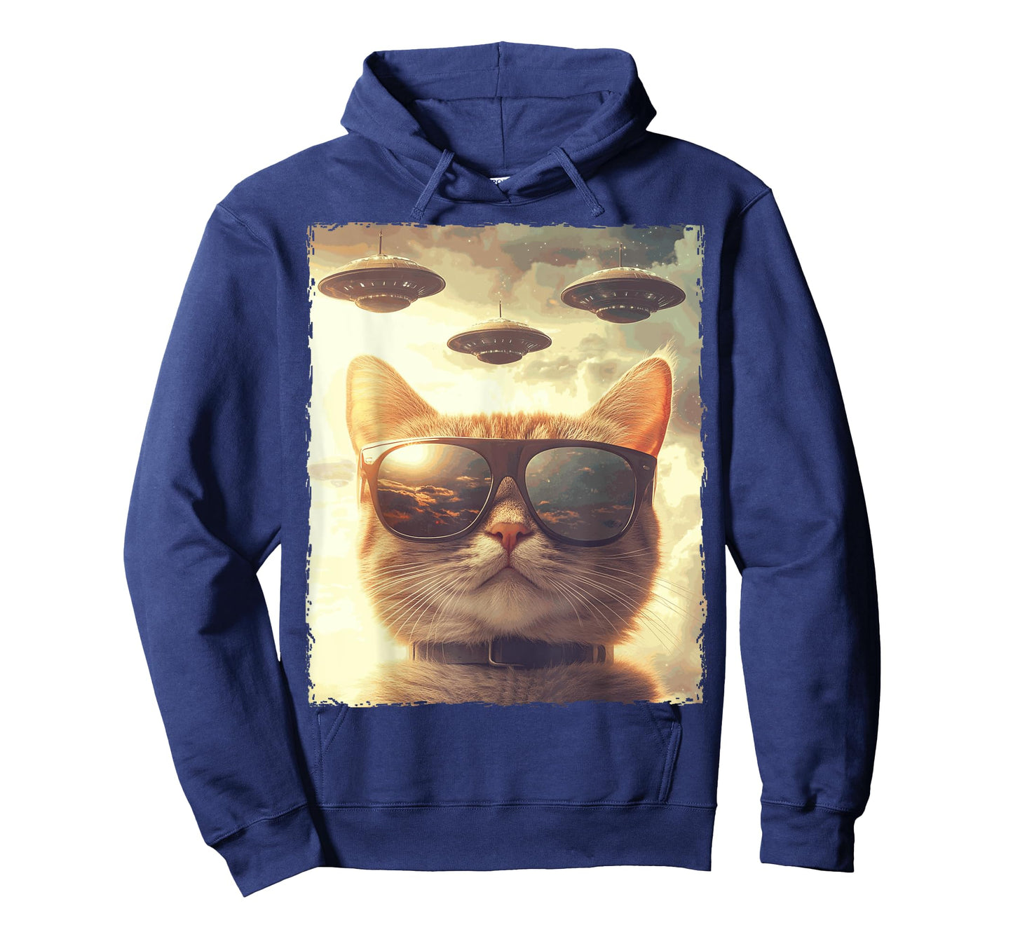 Funny Cat Sunglasses Selfie Ufos T-Shirt